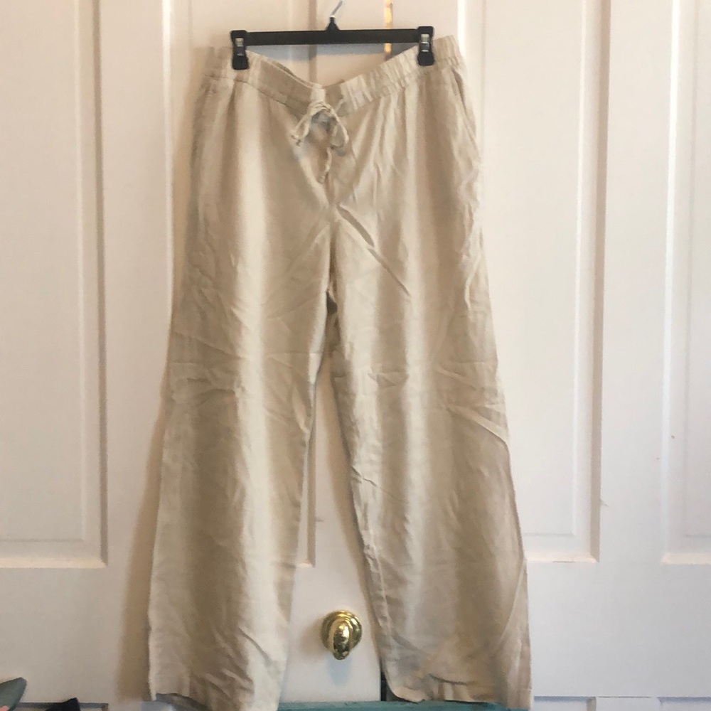 Tan linen pants
